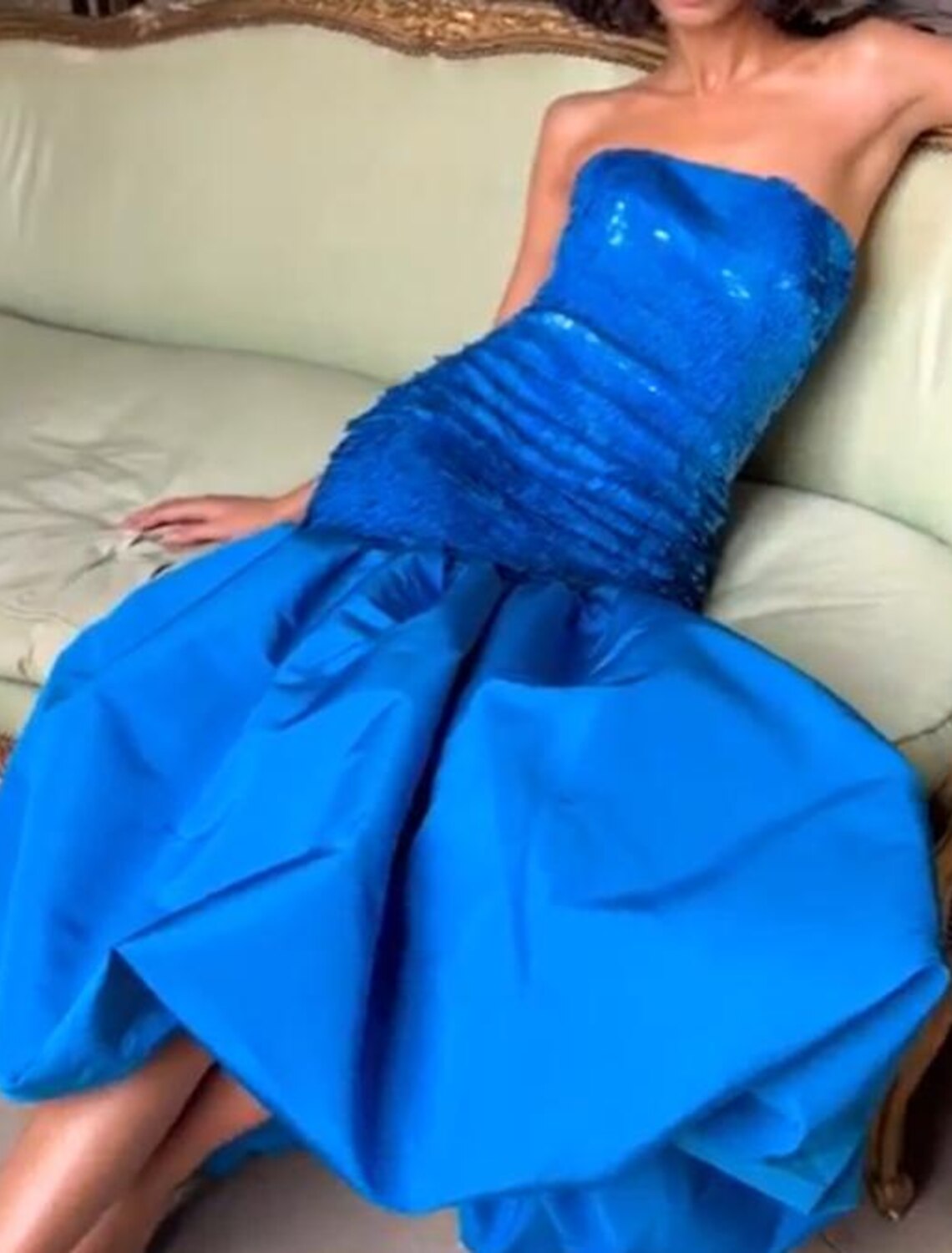 Vestidos de fiesta de sirena/trompeta, estilo vintage, para fiesta de graduación, largo hasta el tobillo, sin mangas, sin tirantes, con lentejuelas